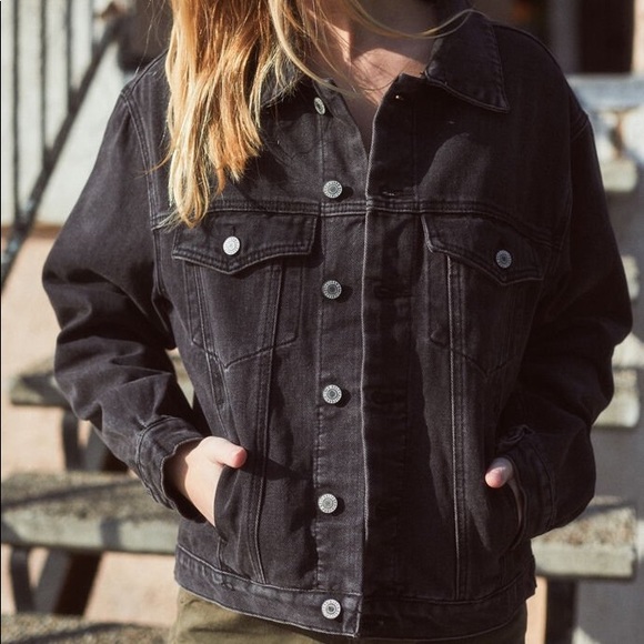 Brandy Melville Jackets \u0026 Coats | Black Jean Jacket | Color: Black | Size: S | Maddie_230's Closet